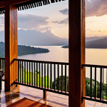 **

Prompt: Luxurious lodge overlooking a serene Rwandan lake at sunrise. Focus on the private balcony, comfortable furniture, and the breathtaking view.

**