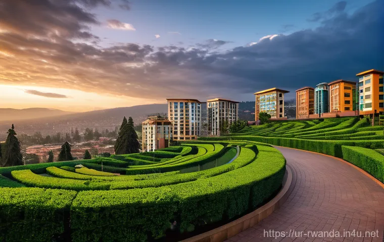 르완다와 콩고민주공화국 비교 - **Prompt 1: Rwanda's Flourishing Future**
"A wide-angle, vibrant, and optimistic photograph show...