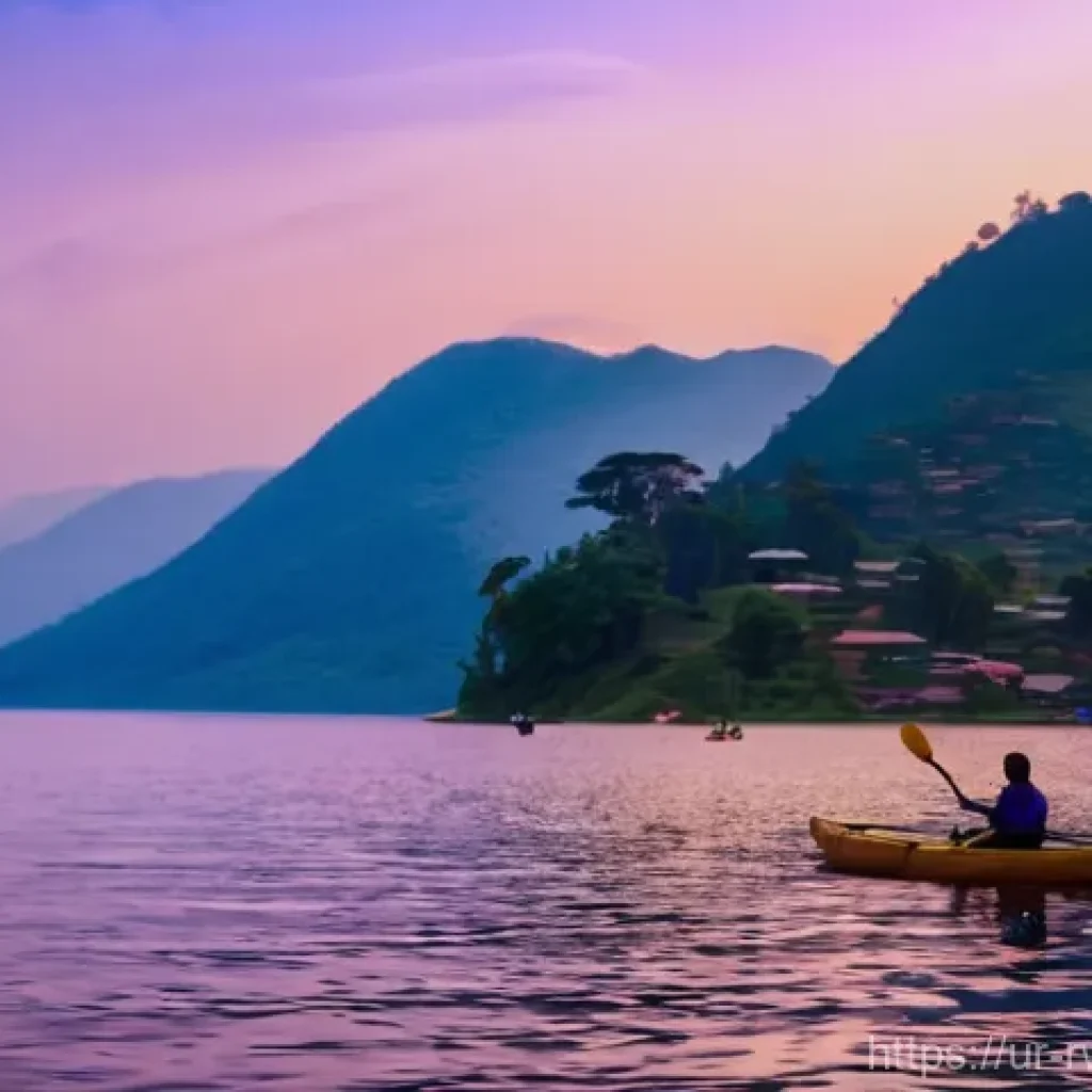 르완다의 주요 공공 장소 - **Lake Kivu Serenity and Adventure:**
    "A stunning wide-angle shot capturing the serene beauty of...