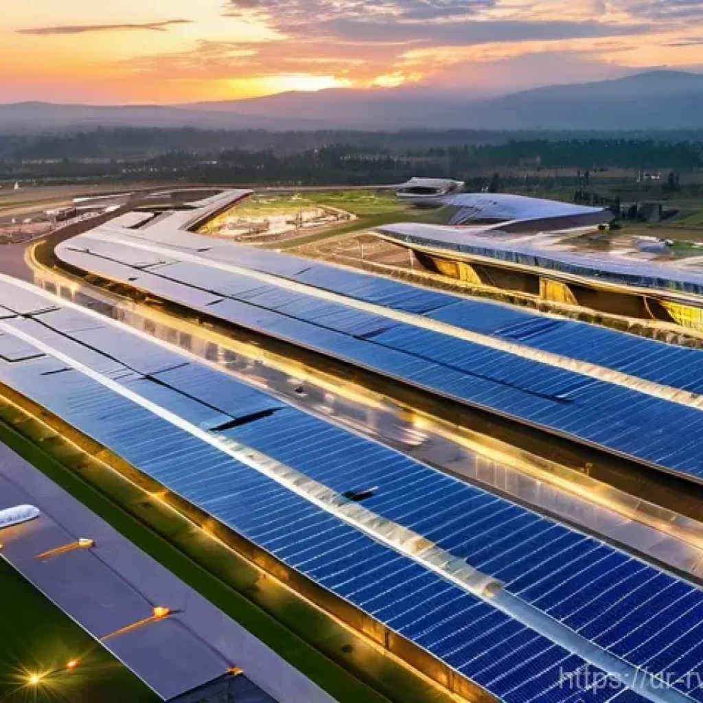 르완다와 국제 항공 협정 - **Prompt:** An aerial, vibrant, wide-angle shot of the new, ultra-modern Nyamata International Airpo...