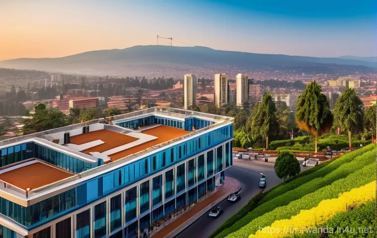 르완다 주요 뉴스 - **Prompt 1: Rwanda's Thriving Economic Hub**
"A wide, dynamic shot of Kigali, Rwanda, at golden ...
