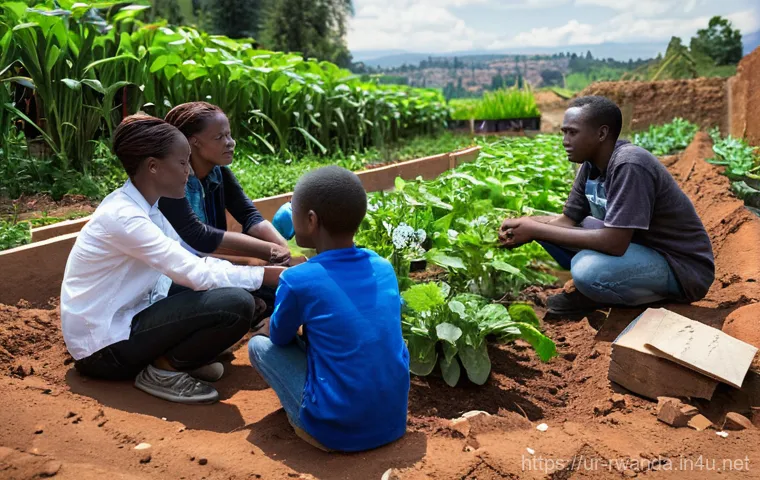 르완다의 역사적 사건 - **Prompt:** A vibrant and harmonious scene depicting pre-colonial Rwandan village life. Show men, wo...