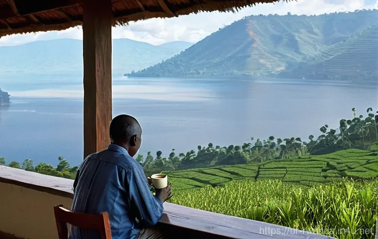 르완다에서의 은퇴 생활 - **Prompt:** A serene and picturesque scene in Rwanda, showcasing a contented senior man, perhaps in ...