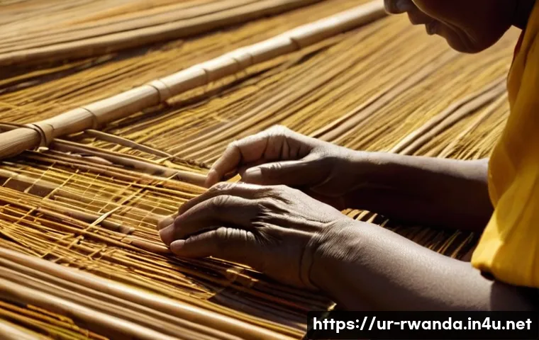 르완다의 전통 직물 산업 - **Prompt 1: The Artisan's Legacy**
    A close-up, high-definition photograph capturing the hands of...